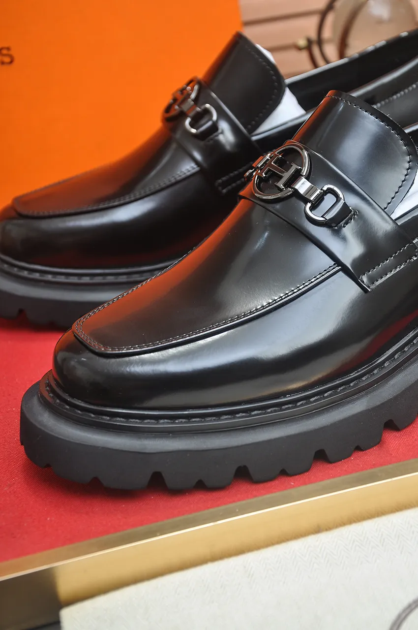 Men's men's shoes 💰720💶【[Hermes HERMES】】(High-end Niuli) New 🍀 HERMES - top version of classic casual leather shoes! Made of imported original cowhide, the inner top layer is comfortable cowhide lining! Original wear-resistant rubber foam outsole! High quality products! Code number 38-45 (45 customized)